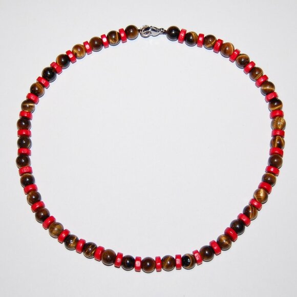 Tiger Eye Necklace,Tiger Eye Gemstone Necklace,8mm Gemstone Beads,Man,Woman - Picture 3 of 3